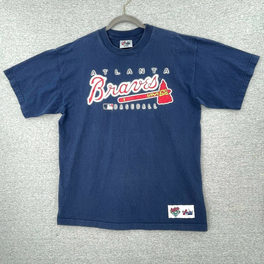 Atlanta Braves Majestic Baseball VTG Diamond Collection T Shirt Mens Large